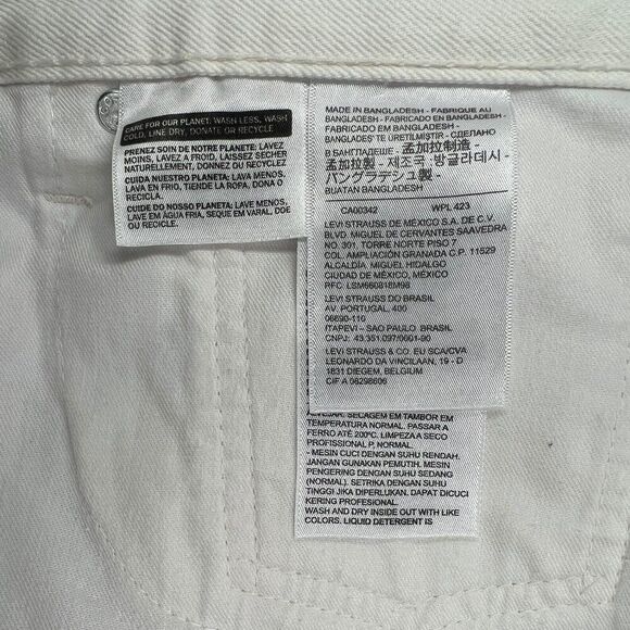 Levis Men's 511 Slim Cut Off White Distressed‎ Denim Shorts - Picture 8 of 10